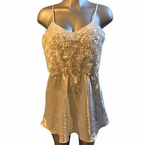 Flora Silky Babydoll Lingerie Slip Dress Sexy Bell Flower Romantic Satin Large